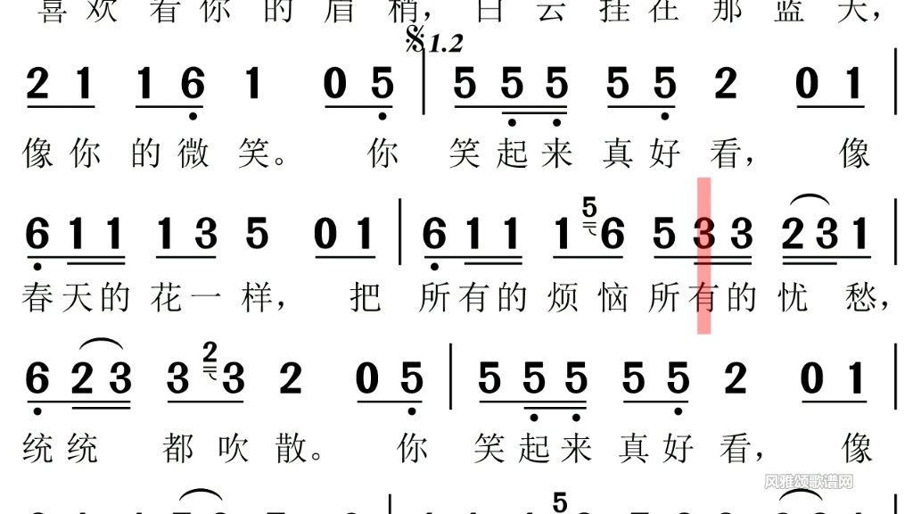 你笑起来真好看歌词简述